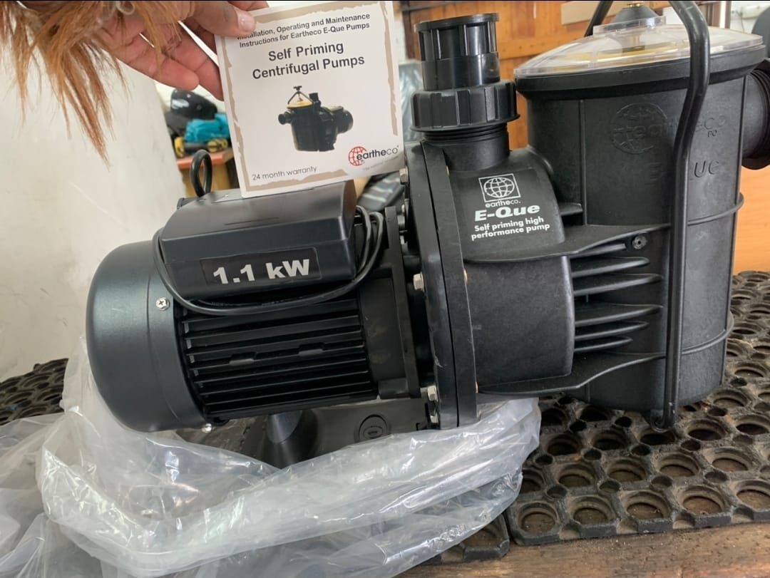 New Eartheco E-Que self-priming pool pump ready for installation