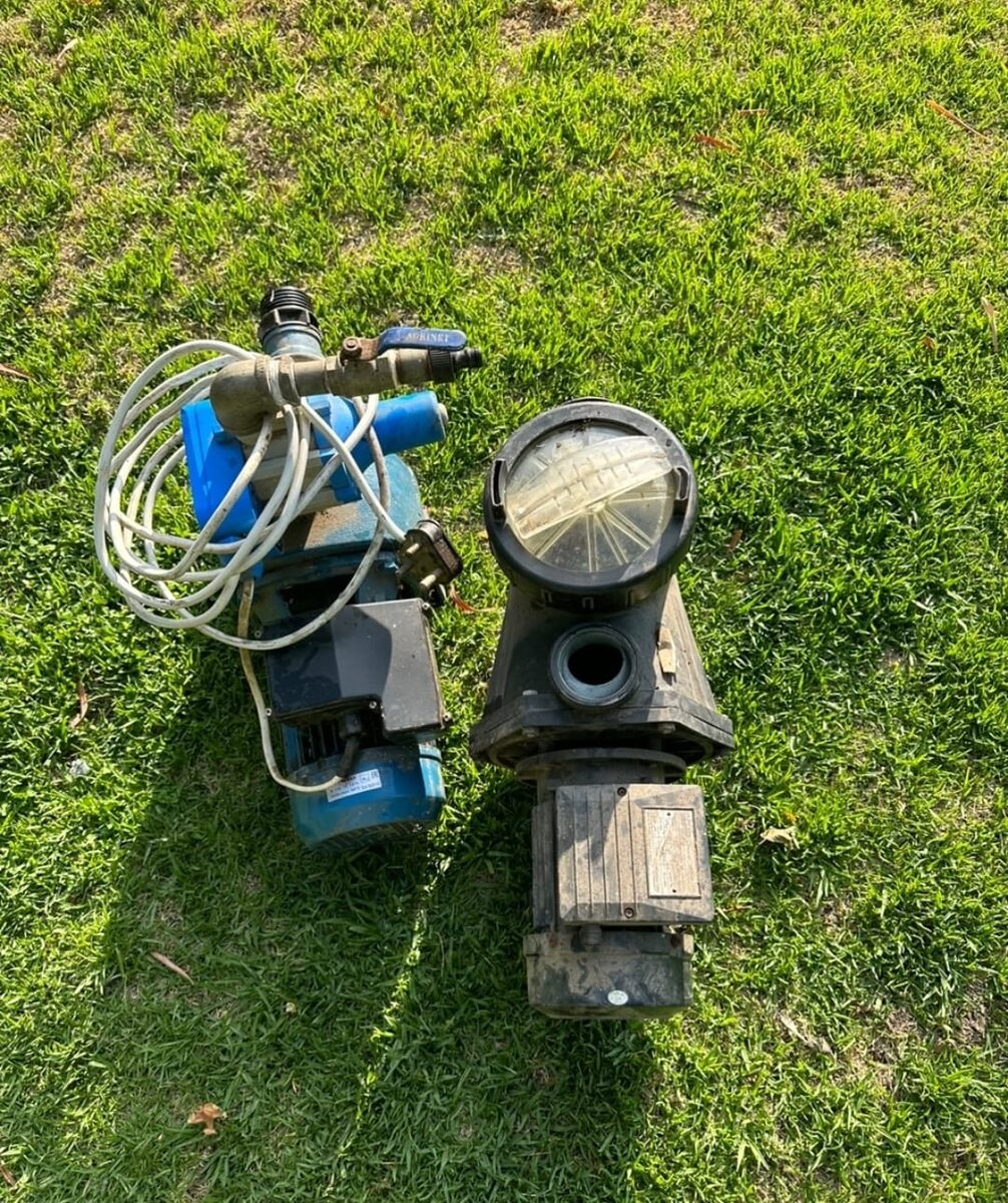 Old pool pump motors collected for refurbishment, Randburg workshop